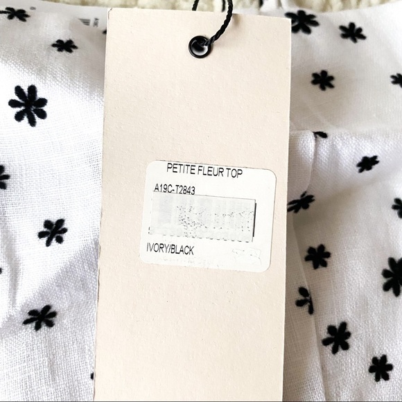 Bec + Bridge Petite Fleur Linen Crop Top Ivory Black US 8 NWT - Picture 4 of 7